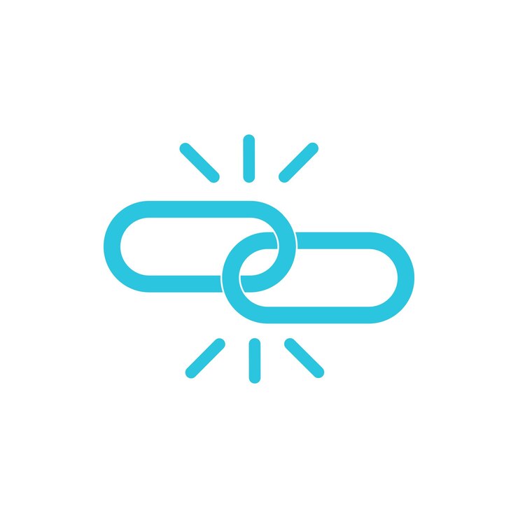 Vector icono de enlace de conexión de cadena fuerte inquebrantable desde el conjunto de iconos azules.