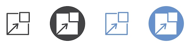 Icono de enlace externo Arte plano en blanco y negro aislado