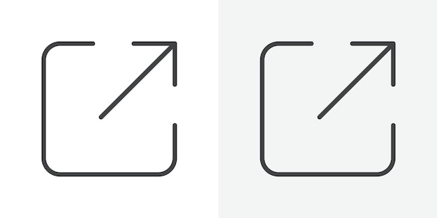 Ícono de enlace externo Signo vectorial de contorno