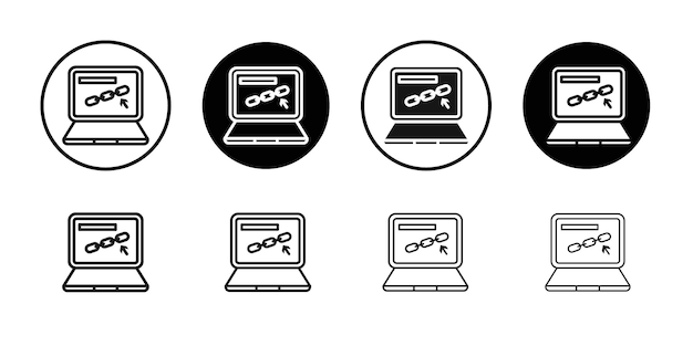 Icono de enlace de retroceso Conjunto de logotipos vectoriales de arte de línea negra
