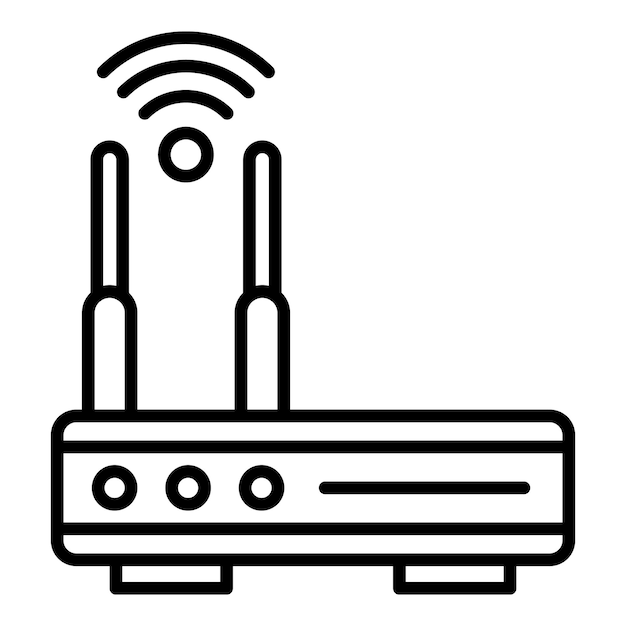 Icono de enrutador Icono de vector de enrutador de contorno para diseño web aislado sobre fondo blanco
