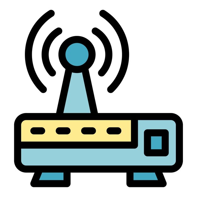 Icono de enrutador de Internet Contorno icono de vector de enrutador de Internet para diseño web aislado en color de fondo blanco plano