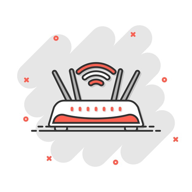 Icono de enrutador Wifi en estilo plano Ilustración de vector de banda ancha sobre fondo blanco aislado Concepto de negocio de conexión a Internet