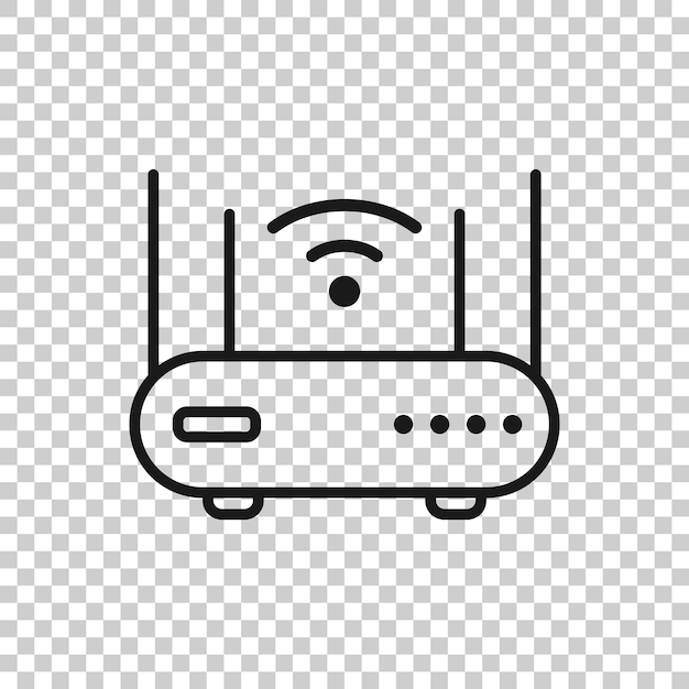 Icono de enrutador Wifi en estilo plano Ilustración de vector de banda ancha sobre fondo blanco aislado Concepto de negocio de conexión a Internet
