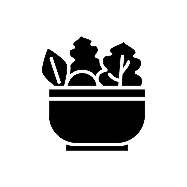Icono de ensalada conjunto saludable de verduras y frutas ensalada cuenco símbolo vectorial plato vegetariano basado en la dieta signo de lechuga icono de ensalada de zanahoria en estilo relleno y delineado
