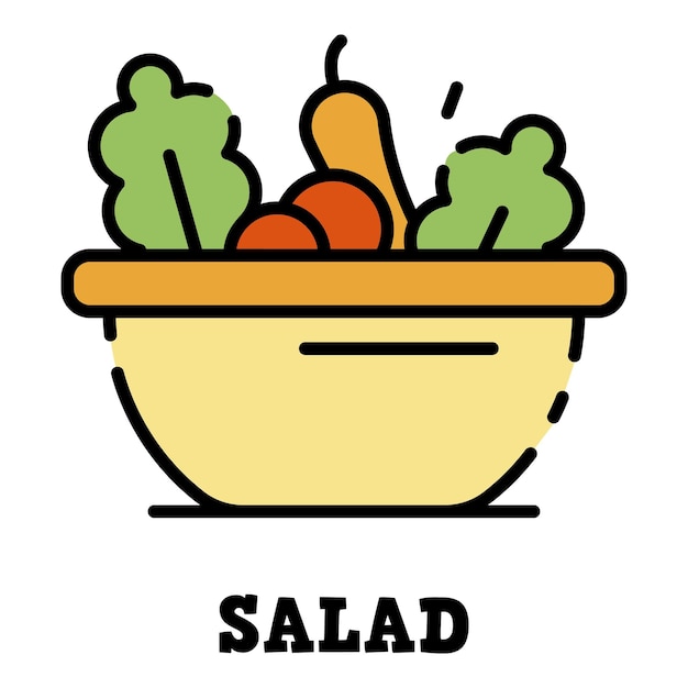 Icono de ensalada Contorno ensalada vector icono color plano aislado