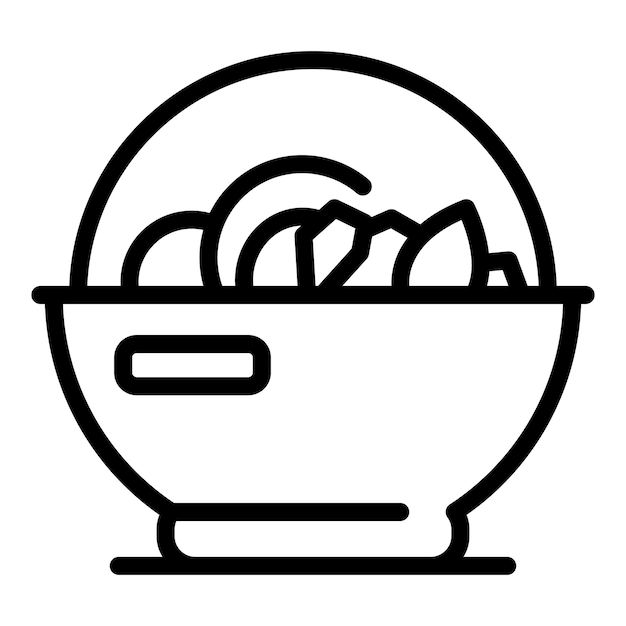 Icono de ensalada para llevar Contorno icono de vector de ensalada para llevar para diseño web aislado sobre fondo blanco