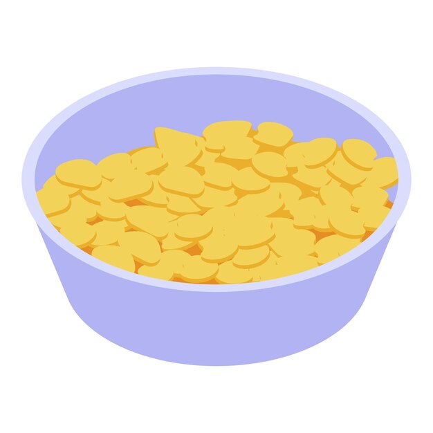 Vector icono de ensalada de maíz isométrico de icono de vector de ensalada de maíz para diseño web aislado sobre fondo blanco