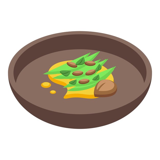 Icono de ensalada de nueces vector isométrico comida balcánica salsa de cena