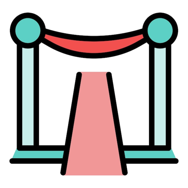 Icono de entrada de fiesta Contorno Icono de vector de entrada de fiesta para diseño web aislado en color de fondo blanco plano