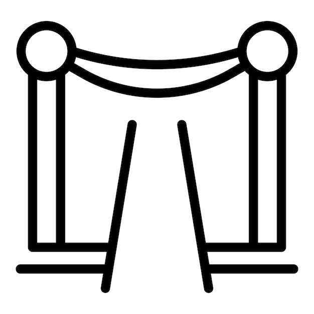 Icono de entrada de fiesta Esquema de icono de vector de entrada de fiesta para diseño web aislado sobre fondo blanco