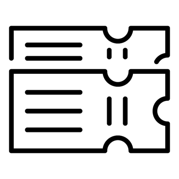 Icono de entradas de ballet Icono de vector de entradas de ballet de esquema para diseño web aislado sobre fondo blanco