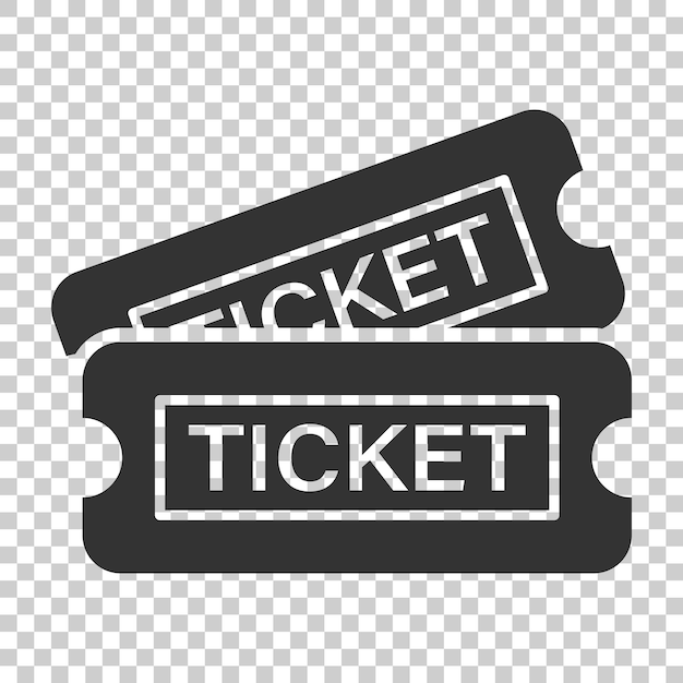 Icono de entradas de cine en estilo plano Admite una ilustración vectorial de entrada de cupón en un fondo aislado Concepto de negocio de entradas