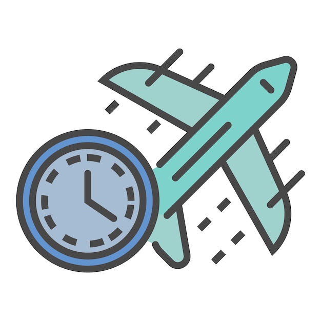 Icono de entrega de aire rápido Contorno de icono de vector de entrega de aire rápido color plano aislado en blanco