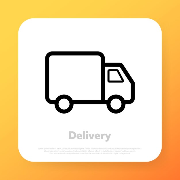 Icono de entrega. Las compras en línea. Icono de línea vectorial para negocios y publicidad