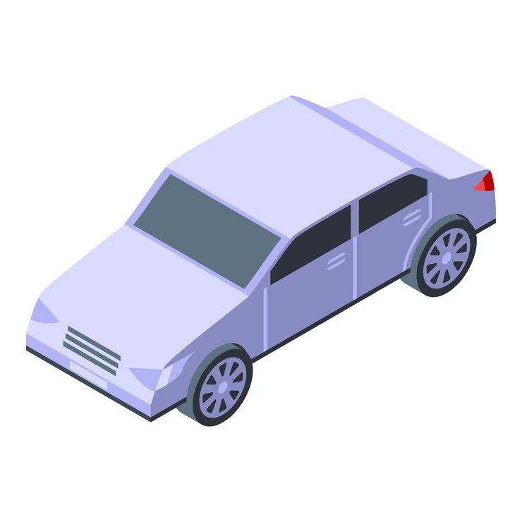 Vector icono de entrega a domicilio de automóvil isométrico del icono de vector de entrega a domicilio de automóvil para diseño web aislado sobre fondo blanco