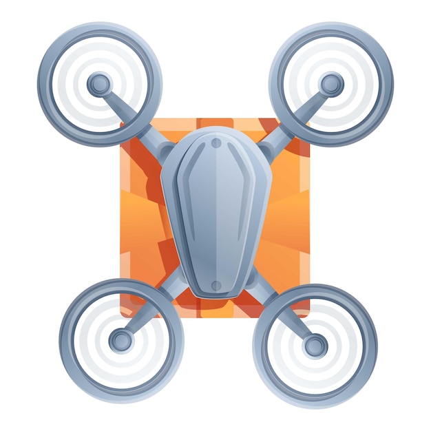 Icono de entrega de drones de tienda Caricatura de icono de vector de entrega de drones de tienda para diseño web aislado sobre fondo blanco