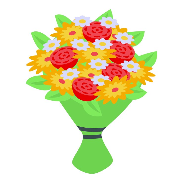 Vector icono de entrega de flores vector isométrico servicio de regalos expreso en línea