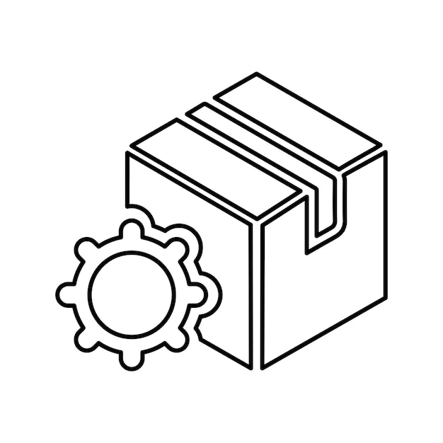 Icono de entrega del paquete de la caja Diseño del contorno de la línea