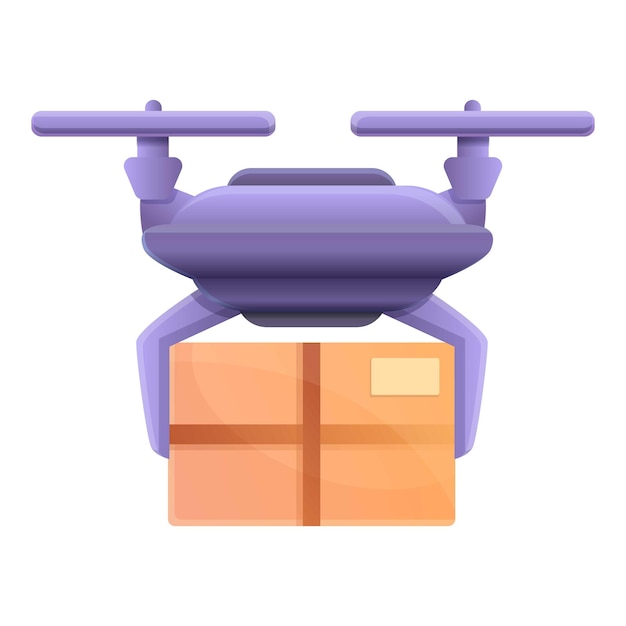 Icono de entrega de paquetes por avión no tripulado Icono vectorial de entrega de parcelas por avión no pilotado para el diseño web aislado en fondo blanco