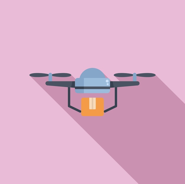 Icono de entrega de paquetes en la ciudad de drones vector plano control remoto vista aérea de la tierra