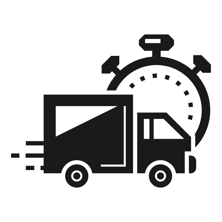 Icono de entrega de paquetes rápidos Ilustración simple del icono vectorial de entrega rápida de paquetes para el diseño web aislado en fondo blanco