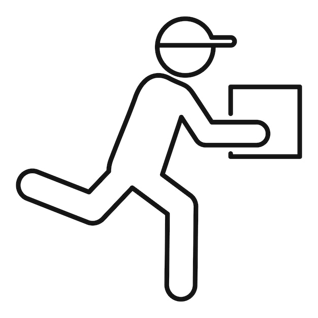 Icono de entrega rápida de mensajería Contorno icono de vector de entrega rápida de mensajería para diseño web aislado sobre fondo blanco