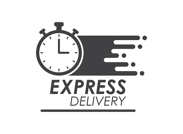 Icono de entrega urgente en estilo plano Ilustración vectorial de envío rápido en un fondo aislado Concepto de negocio de señal de servicio comercial