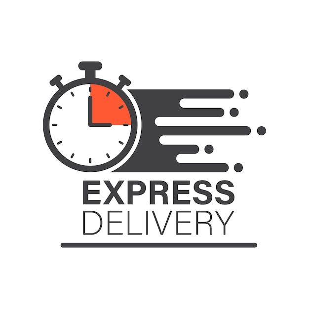 Icono de entrega urgente en estilo plano Ilustración vectorial de envío rápido en un fondo aislado Concepto de negocio de señal de servicio comercial