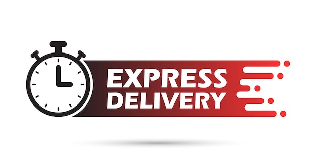 Icono de entrega urgente en estilo plano Ilustración vectorial de envío rápido en un fondo aislado Concepto de negocio de señal de servicio comercial