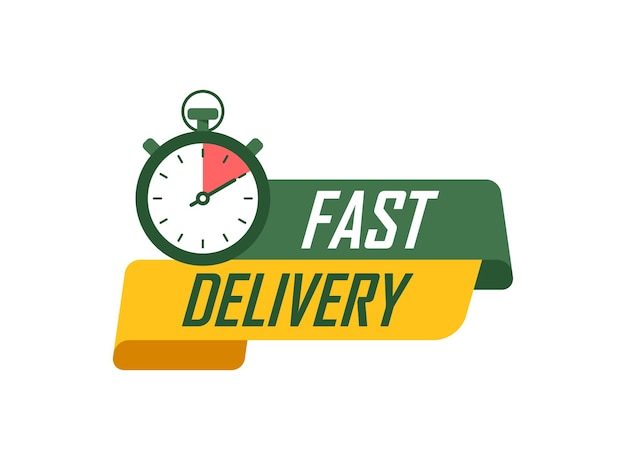 Icono de entrega urgente en estilo plano Ilustración vectorial de envío rápido en un fondo aislado Concepto de negocio de señal de servicio comercial