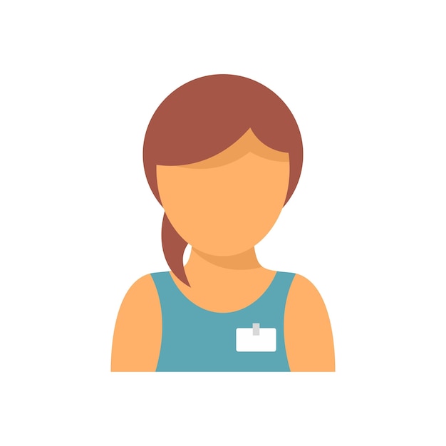 Icono de entrenador personal de mujer Ilustración plana del icono de vector de entrenador personal de mujer aislado sobre fondo blanco