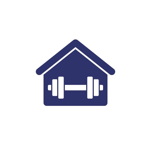 icono de entrenamiento en casa en blanco