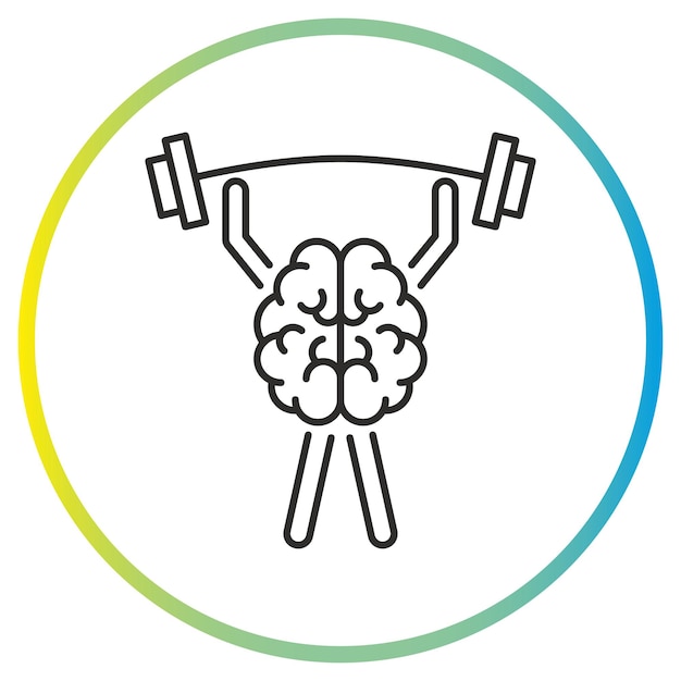 icono de entrenamiento cerebral poder del pensamiento desarrollo de la mente símbolo de línea delgada