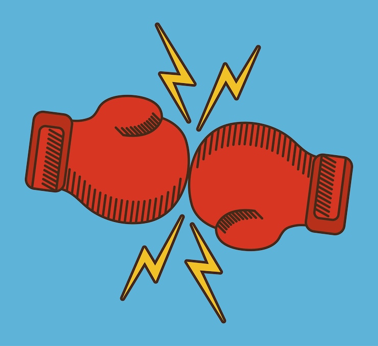 Vector icono de entrenamiento deportivo de guante rojo