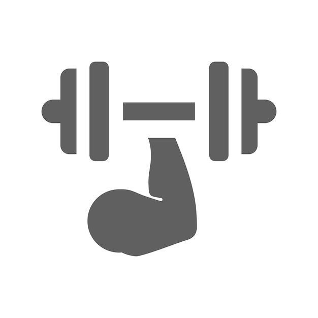Icono de entrenamiento de gimnasio Gráficos vectoriales grises