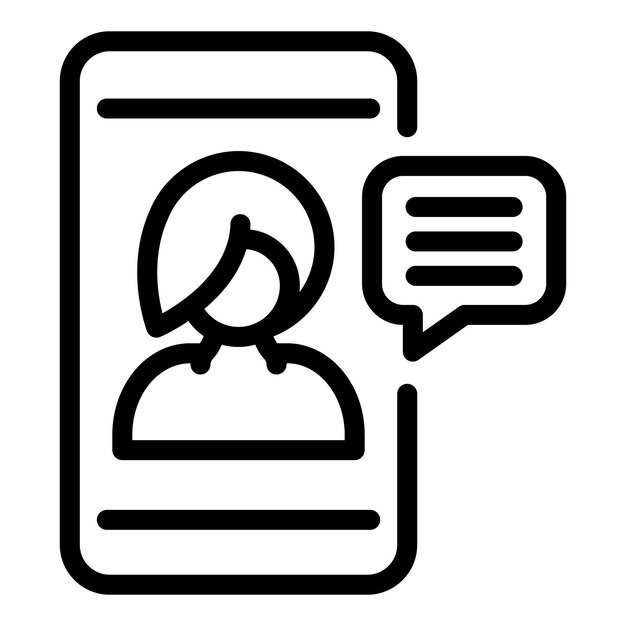 Icono de entrenamiento telefónico Icono de vector de entrenamiento telefónico de esquema para diseño web aislado sobre fondo blanco