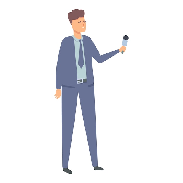 El icono de la entrevista de noticias en línea el vector de dibujos animados la transmisión en línea.