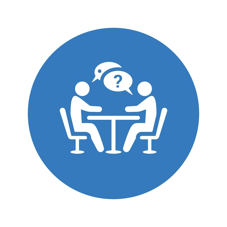 Vector el icono de la entrevista