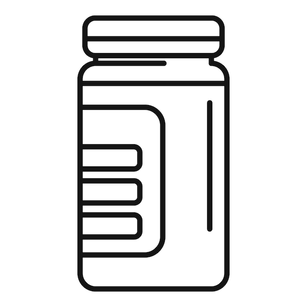 El icono del envase de proteína de suero de leche en polvo para la nutrición deportiva