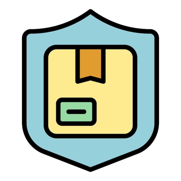 Icono de envío seguro vector de contorno Servicio de entrega Envío de seguridad color plano