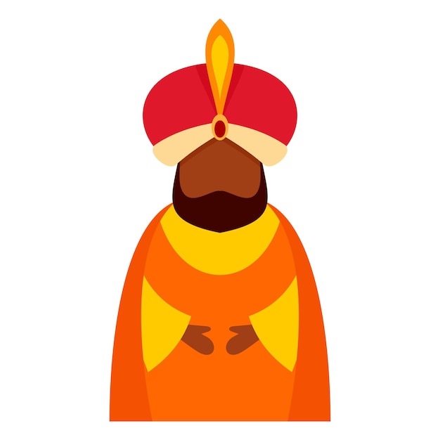 Icono de epifanía del rey mágico Ilustración plana del icono de vector de epifanía del rey mágico para diseño web