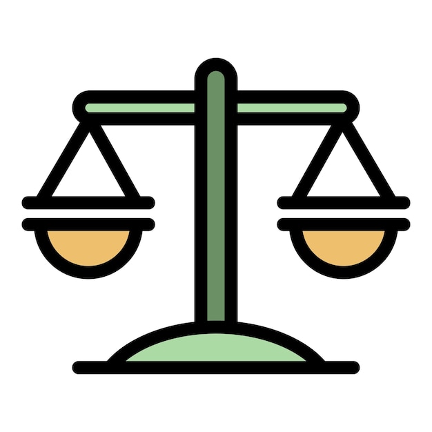 Icono de equilibrio Icono del vector de equilibrio del contorno El color es plano y aislado