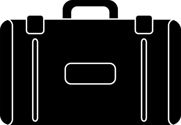 Icono de equipaje estilo sólido negro