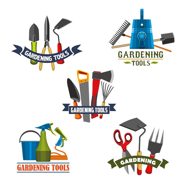 Icono de equipo de agricultura y herramientas de jardinería
