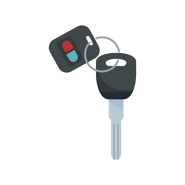 Icono de equipo de alarma de coche Ilustración plana del icono de vector de equipo de alarma de coche aislado sobre fondo blanco