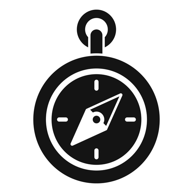 Icono de equipo de brújula vector simple naturaleza de la ubicación del campamento