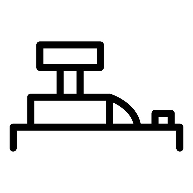 Icono de equipo de cajero Icono de vector de equipo de cajero de esquema para diseño web aislado sobre fondo blanco