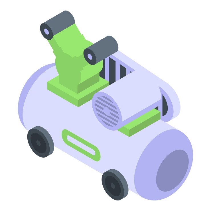 Vector icono de equipo de compresor de aire isométrico del icono de vector de equipo de compresor de aire para diseño web aislado sobre fondo blanco