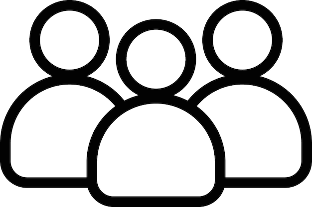 Ícono de equipo Conjunto de personas Grupo de empleados Símbolo vectorial Signo de fuerza de trabajo colaborativa